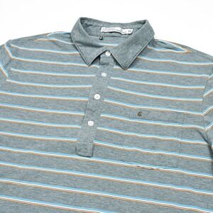 Criquet Shirt Mens XL Polo Performance Striped Golf Short Sleeve Stretch Casual